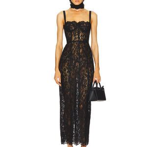 Helsa The Lace Column Dress Black